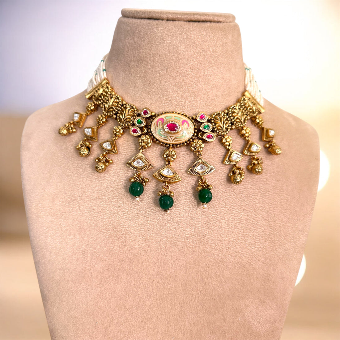 Multicolor Sarita Rajwadi Necklace Set
