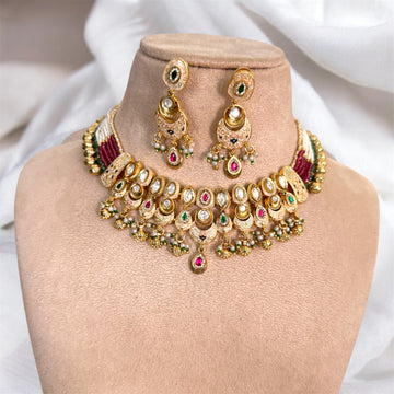 Multicolor Surya Rajwadi Necklace Set