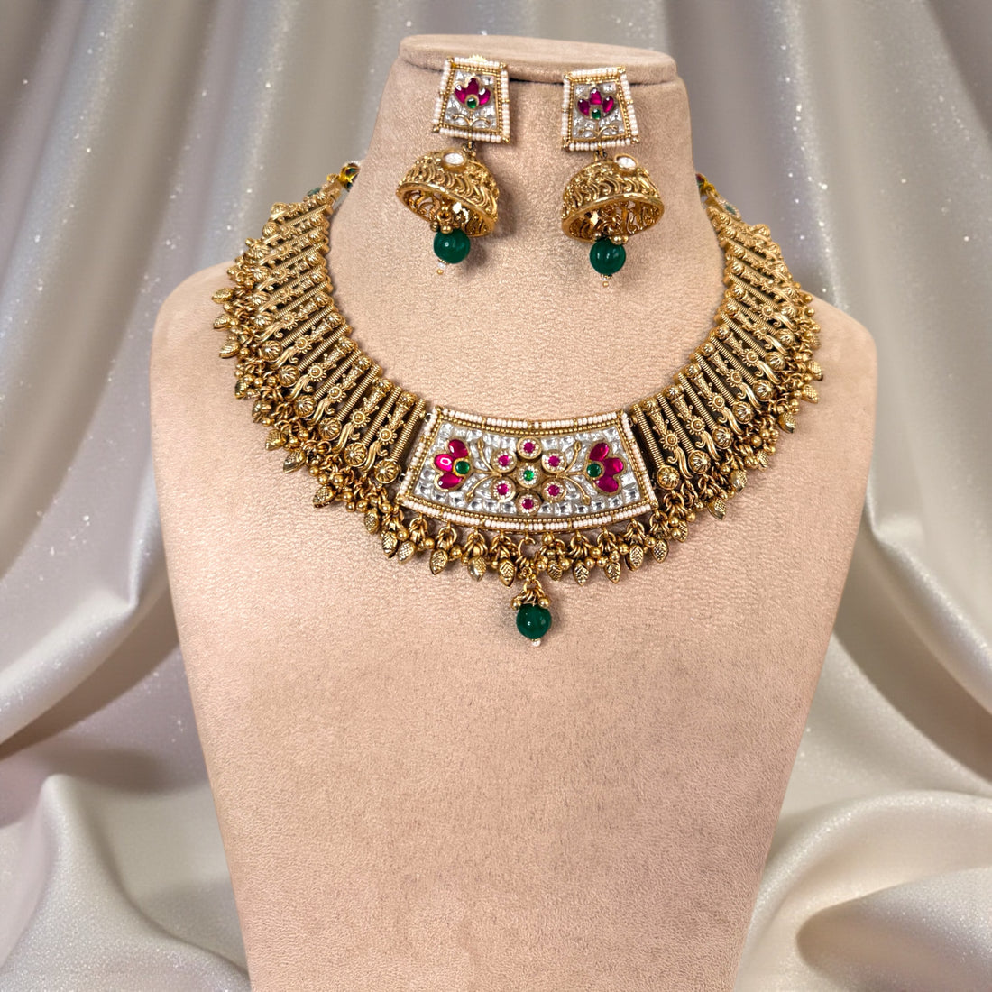 Multicolour Vidhi Rajwadi Necklace Set