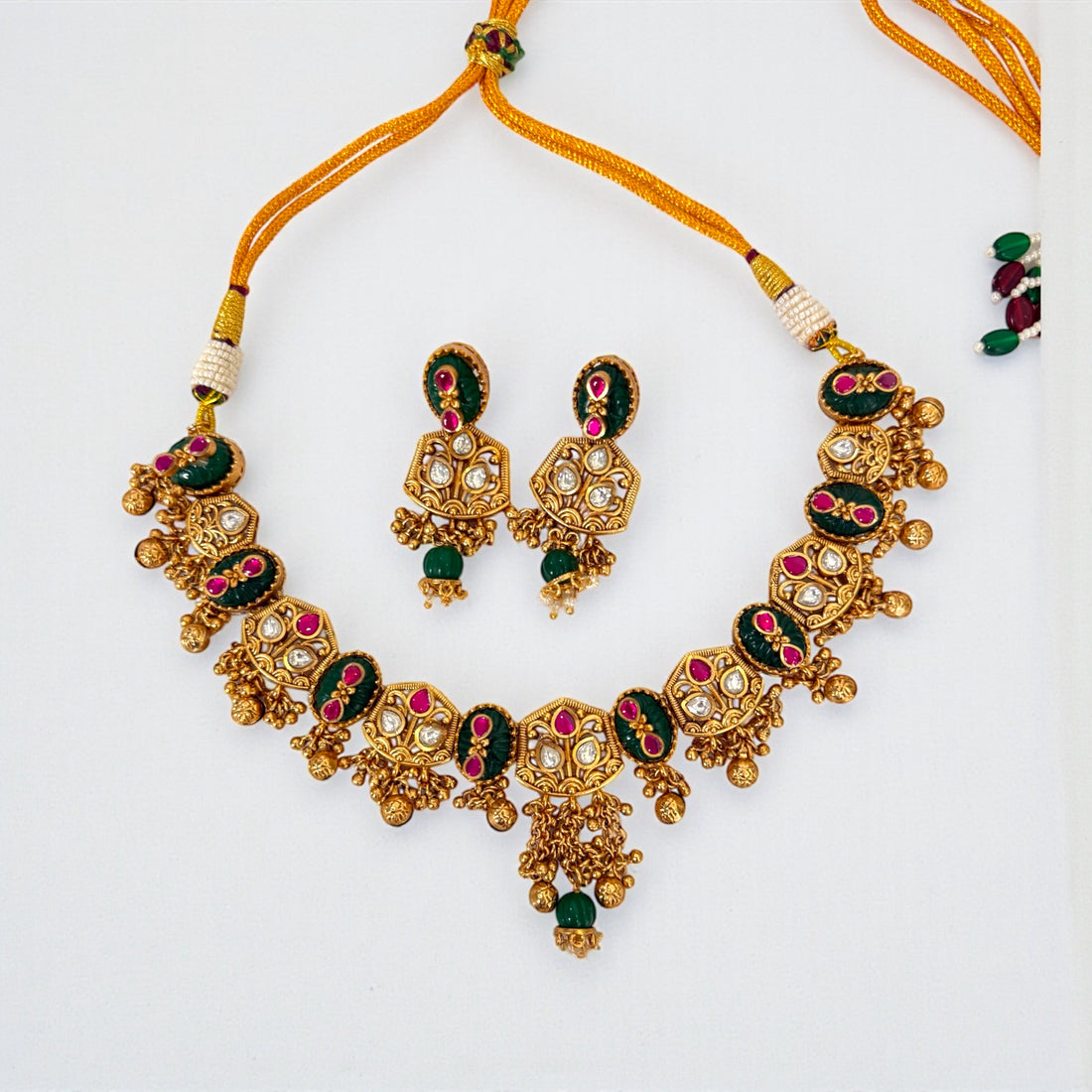 Multicolour Aarya Rajwadi Necklace Set