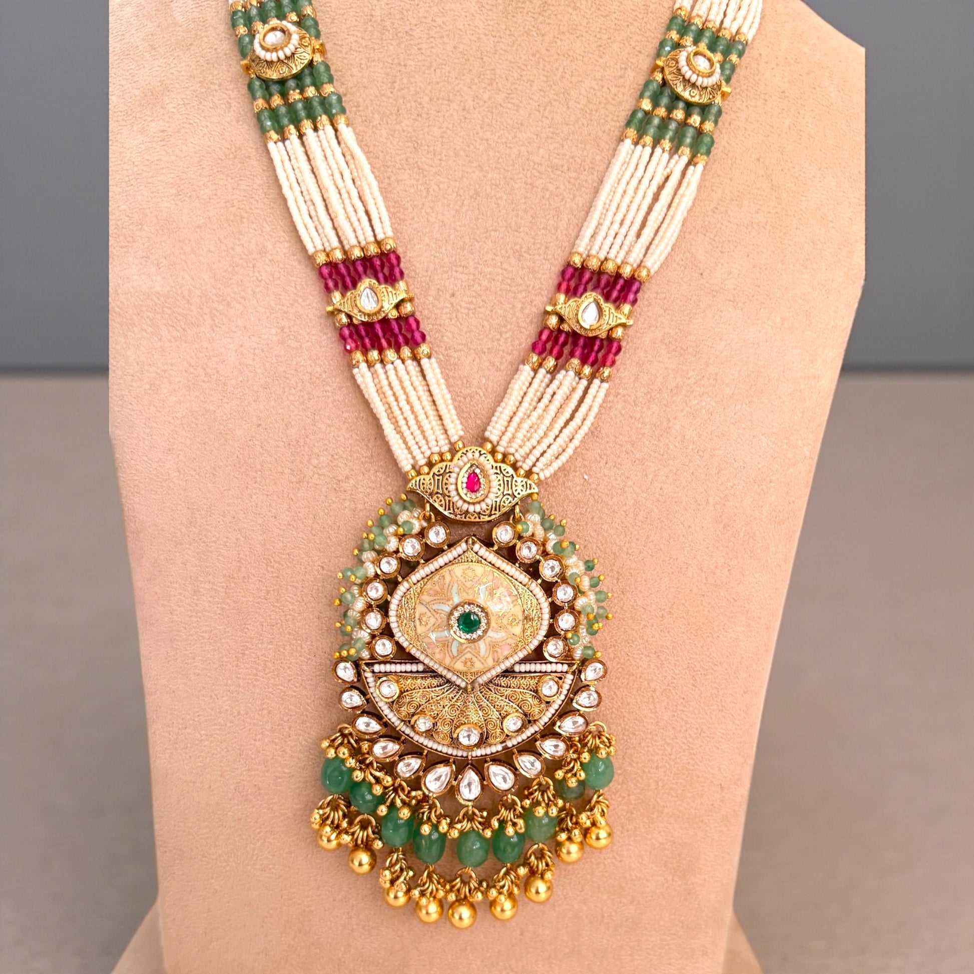 Multicolor Siya Rajwadi Necklace Set- MIARAA