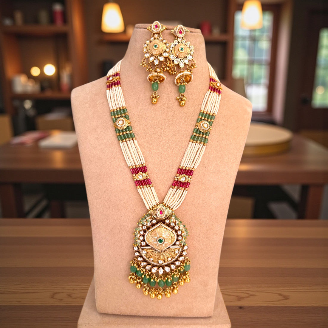 Multicolor Siya Rajwadi Necklace Set- MIARAA