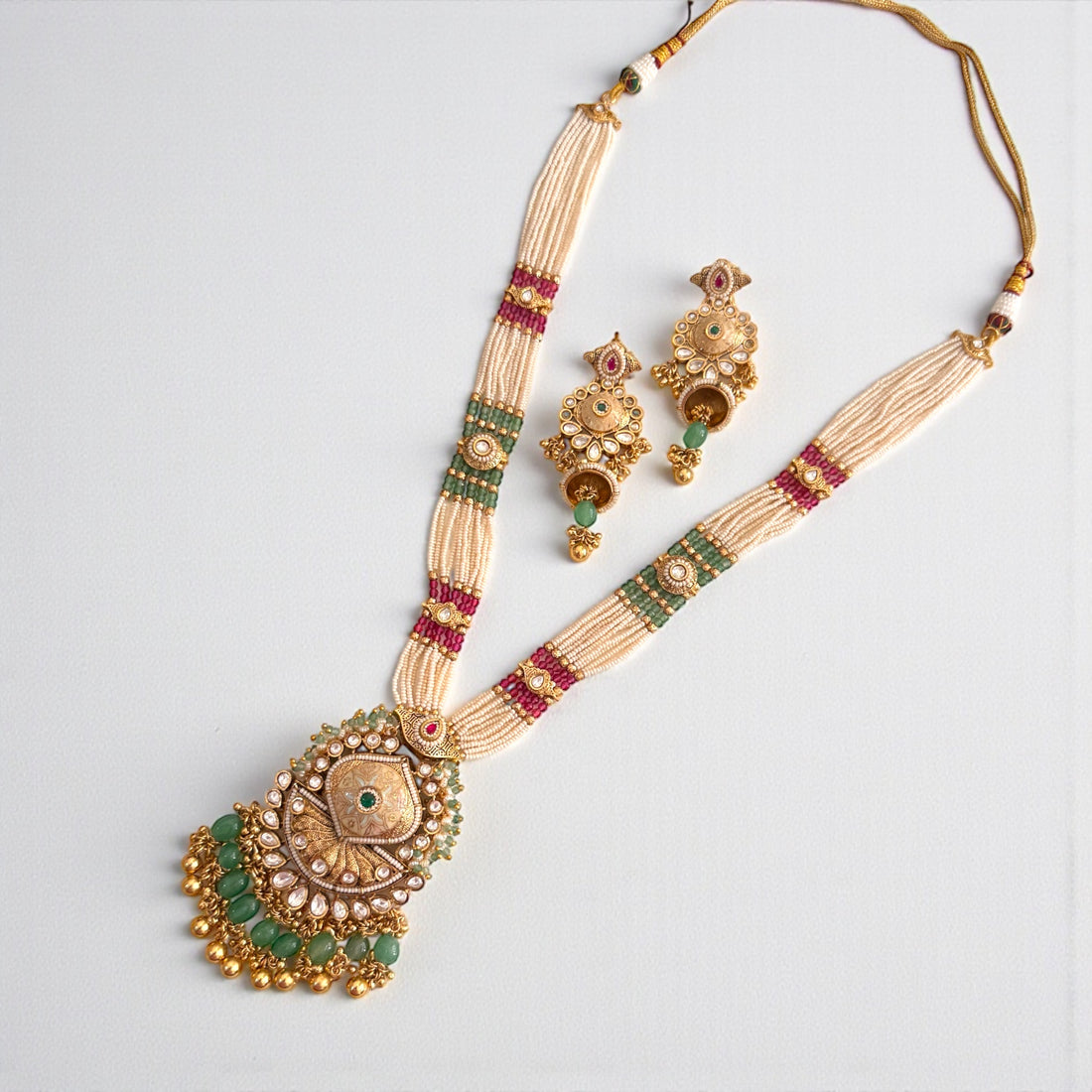 Multicolor Siya Rajwadi Necklace Set- MIARAA