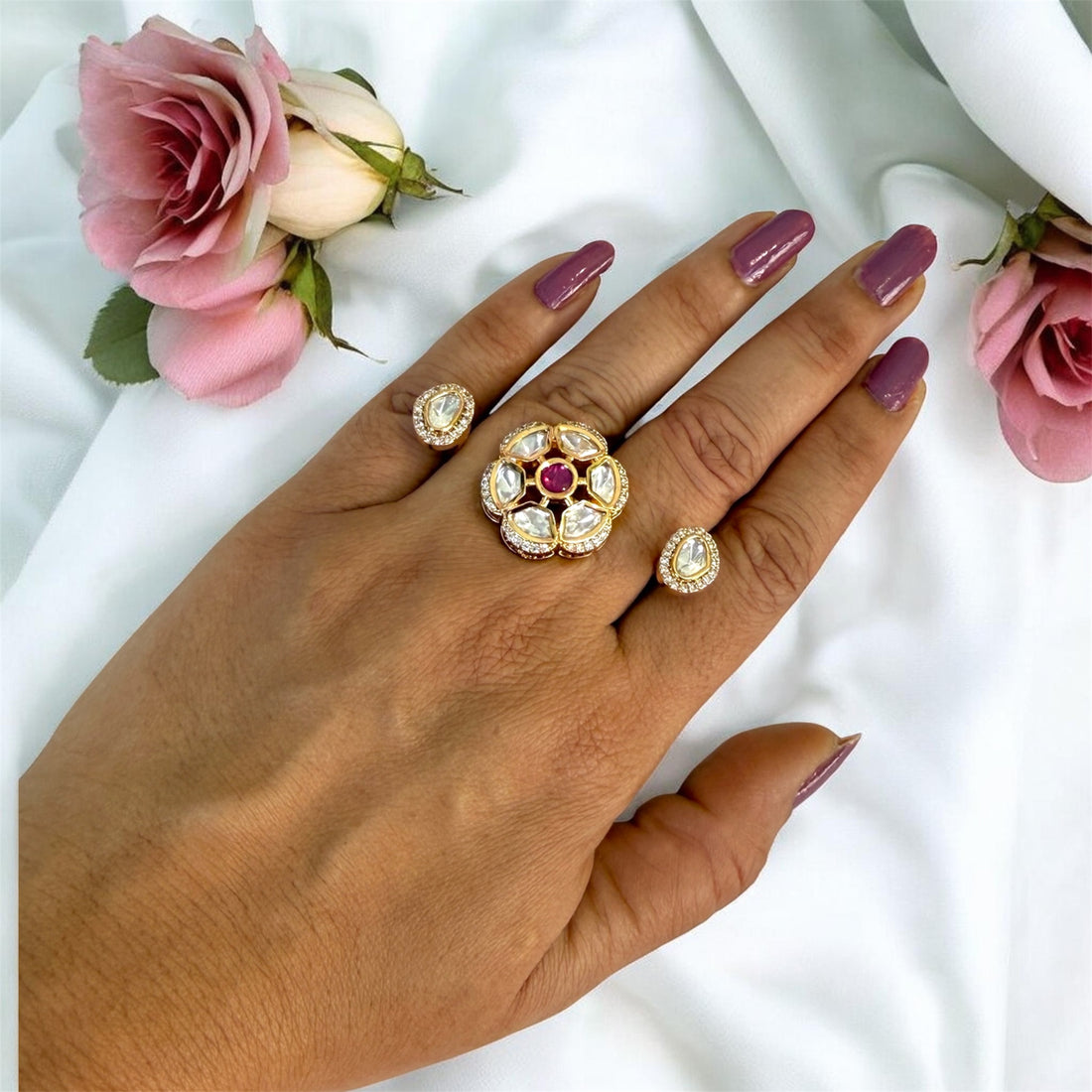Ruby Double Finger Ring