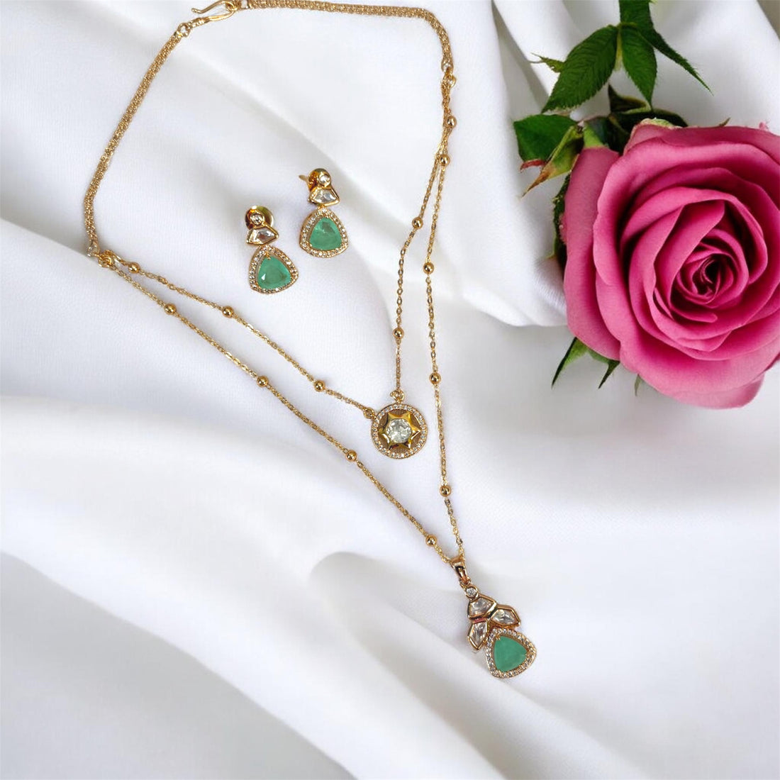 Sona Polki Kundan Necklace Set
