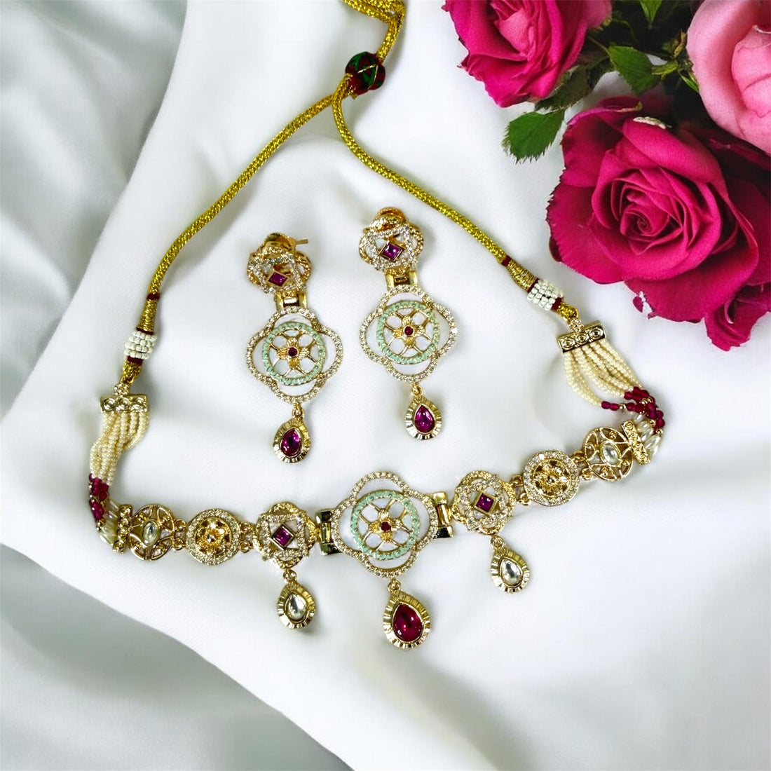 Zarna Polki Kundan Necklace Set
