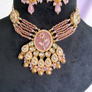 Pink Swati Rajwadi Necklace Set