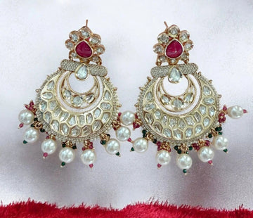 Manali Ruby Pink Earrings - MIARAA