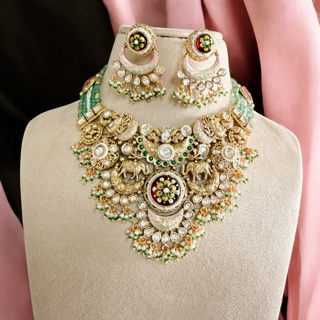 Multicolour Parineeta Rajwadi Necklace Set