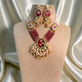 Ruby Pink Anaya Rajwadi Necklace Set