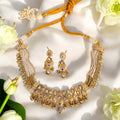 White Surya Rajwadi Necklace Set