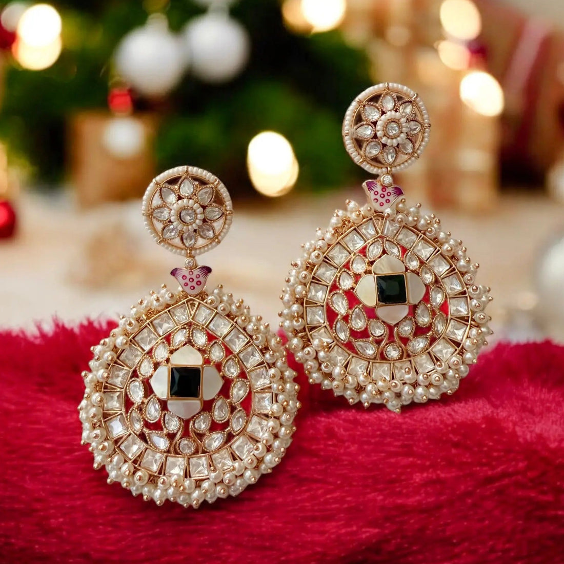 Jiya Ivory Chandbali Earrings - MIARAA