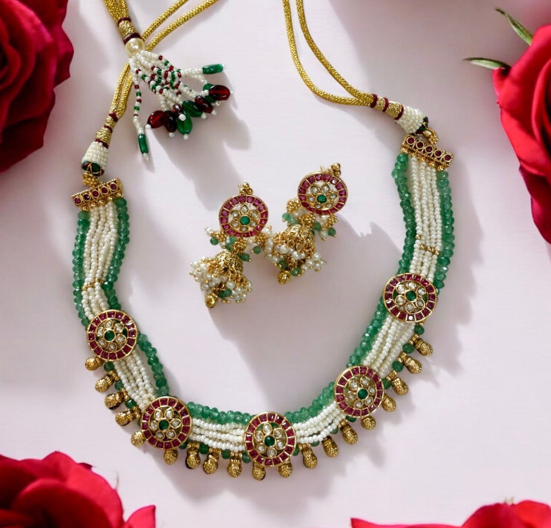 Akriti Rajwadi Necklace Set - MIARAA