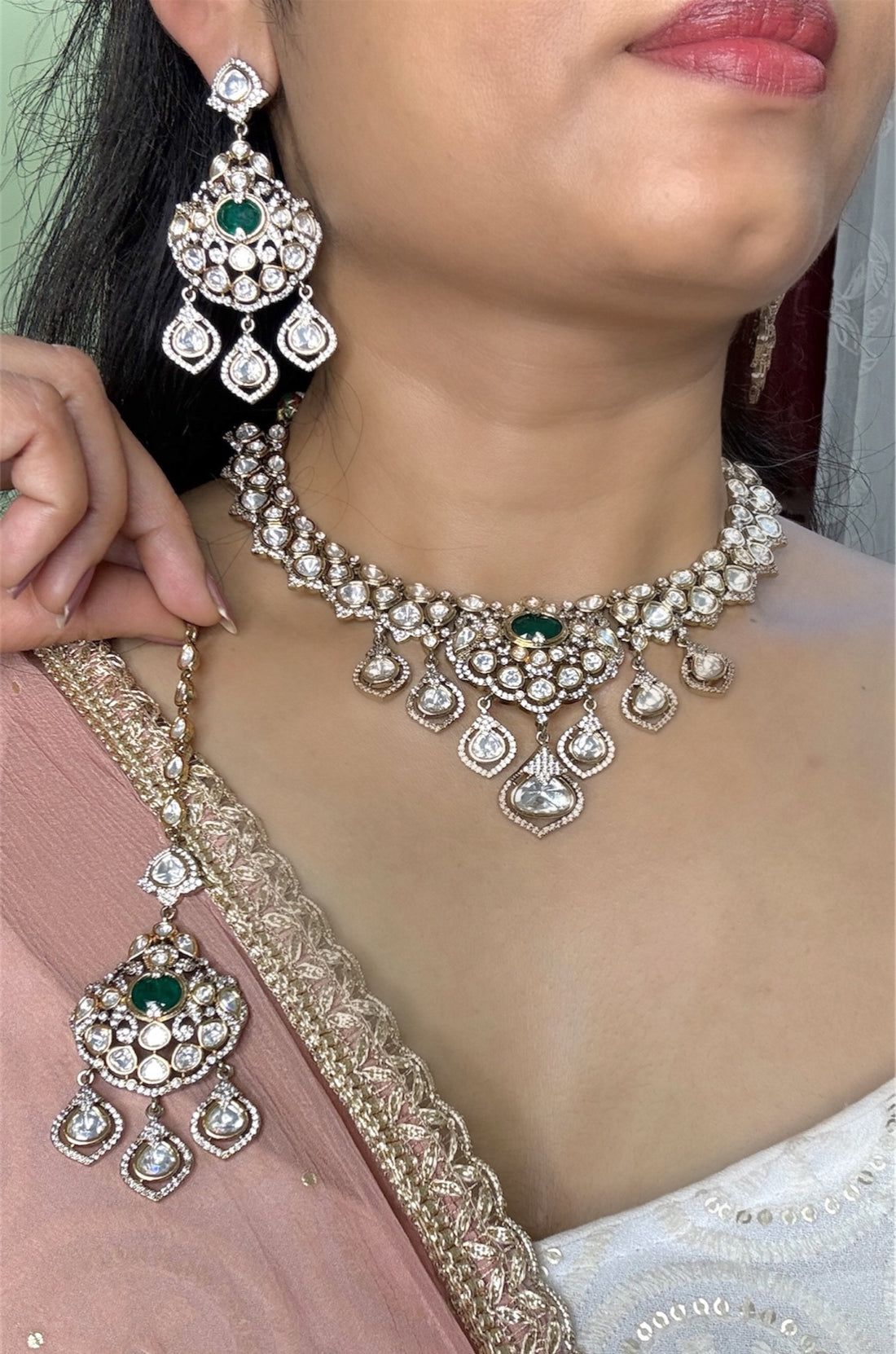 miaraa Aavya Polki Necklace Set1