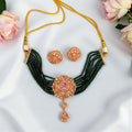 miaraa Ambar Green Pink sabyasachi Necklace Set