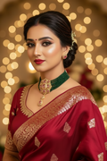 miaraa Ambar Green Pink sabyasachi Necklace Set