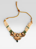 miaraa Anantya Green Polki Kundan Necklace Set