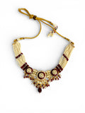 miaraa Anantya Ruby pink Polki Kundan Necklace Set1
