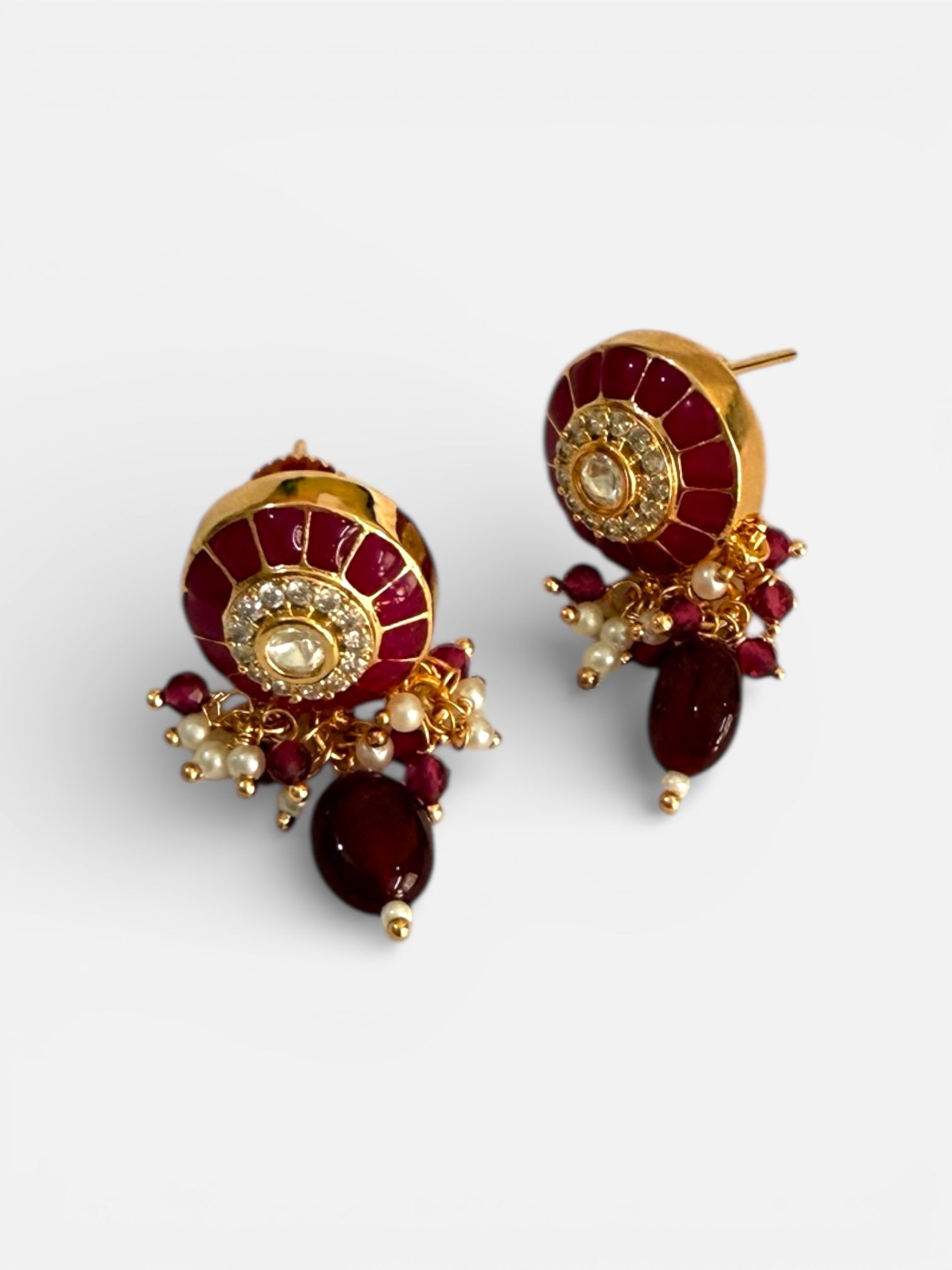 miaraa Anantya Ruby pink Polki Kundan Necklace Set1
