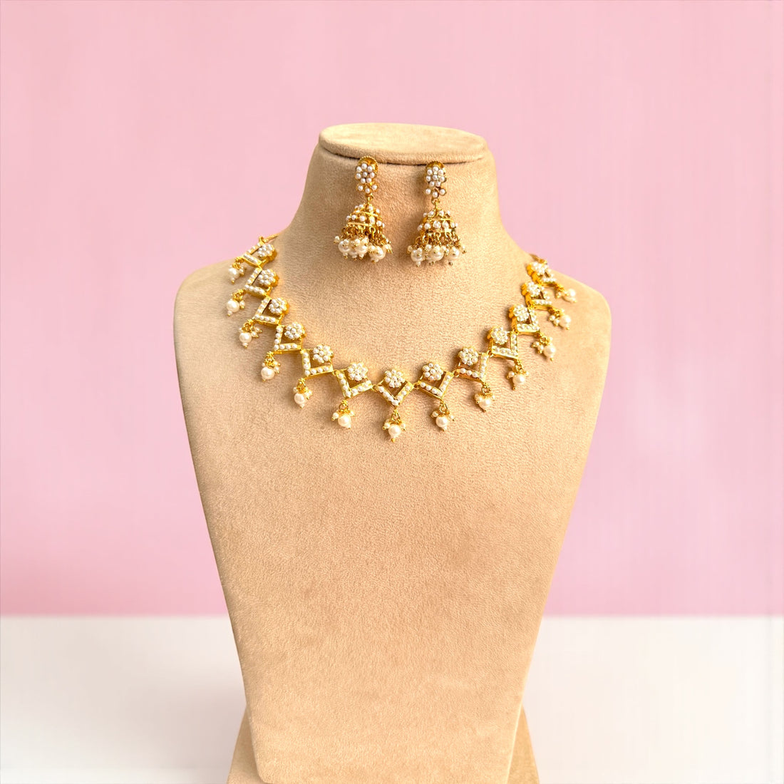 miaraa Disha Jadau Pearl Necklace Set