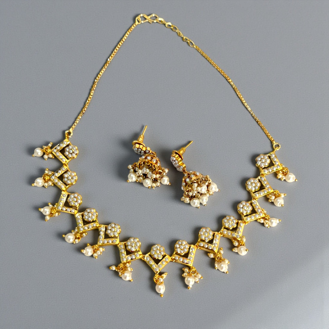 miaraa Disha Jadau Pearl Necklace Set