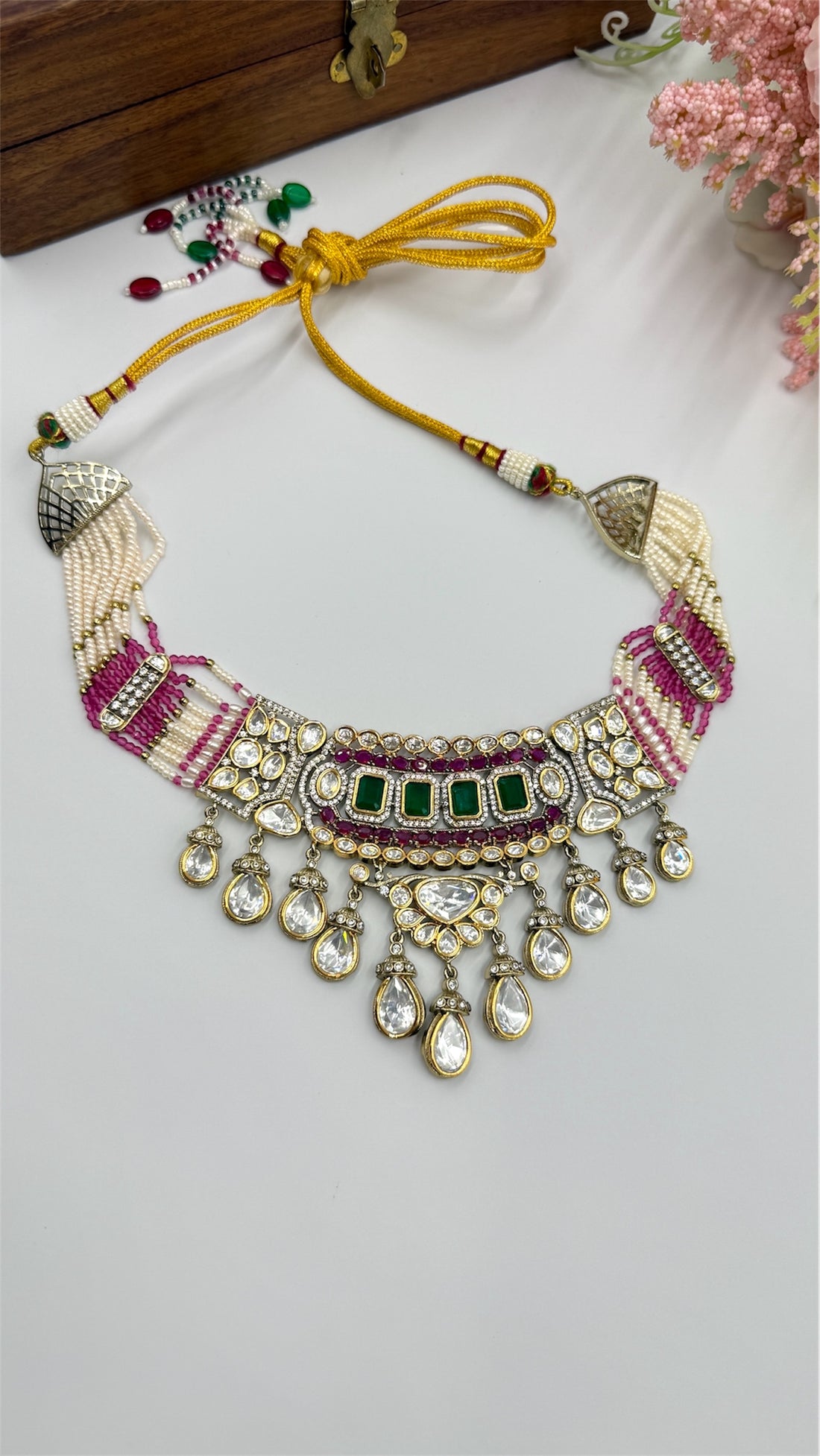 miaraa Diya Polki Necklace Set3