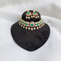 miaraa Lavi Ruby Green Polki Kundan Necklace Set