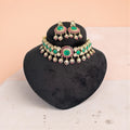 miaraa Lavi Ruby Green Polki Kundan Necklace Set