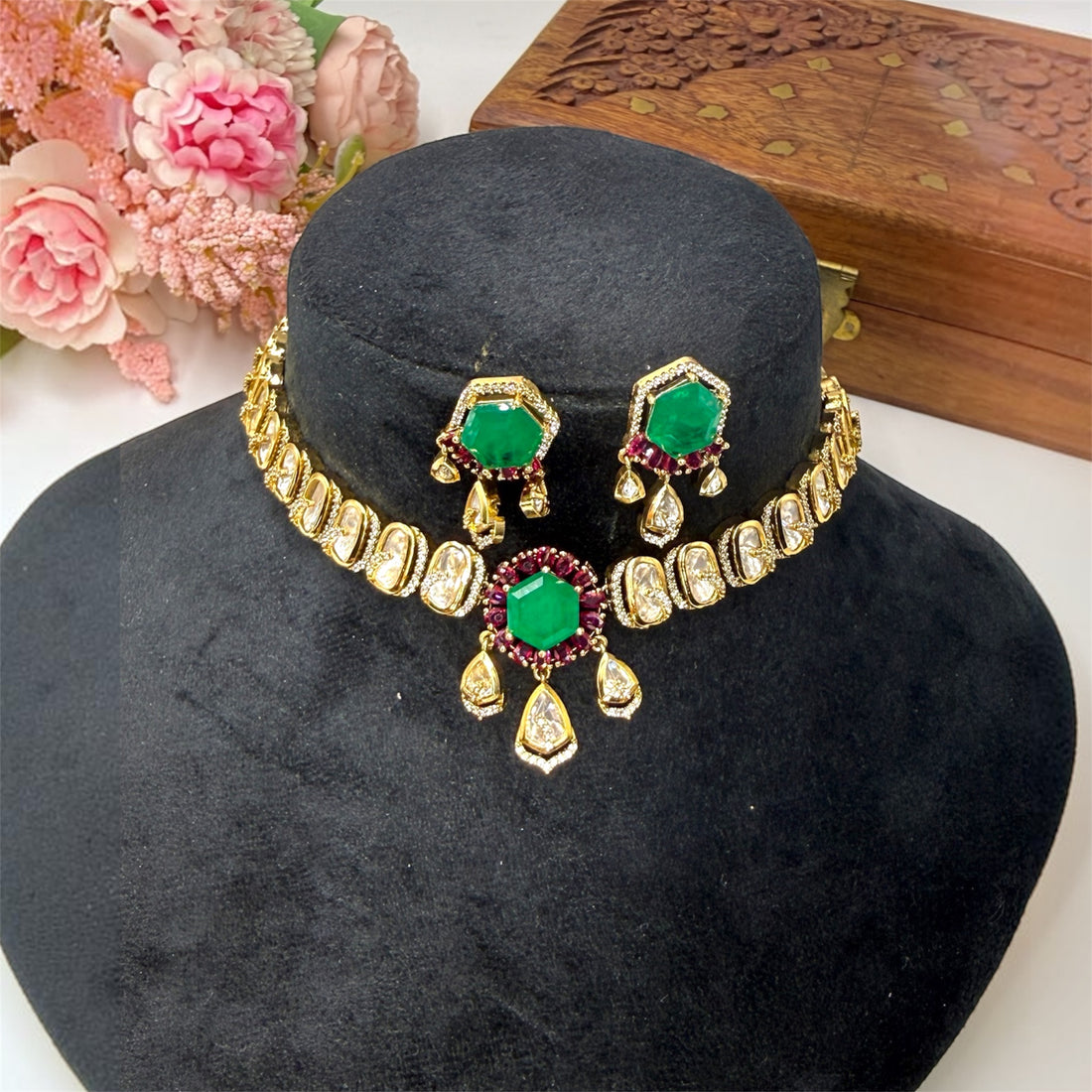 miaraa Mayra Polki Necklace Set1