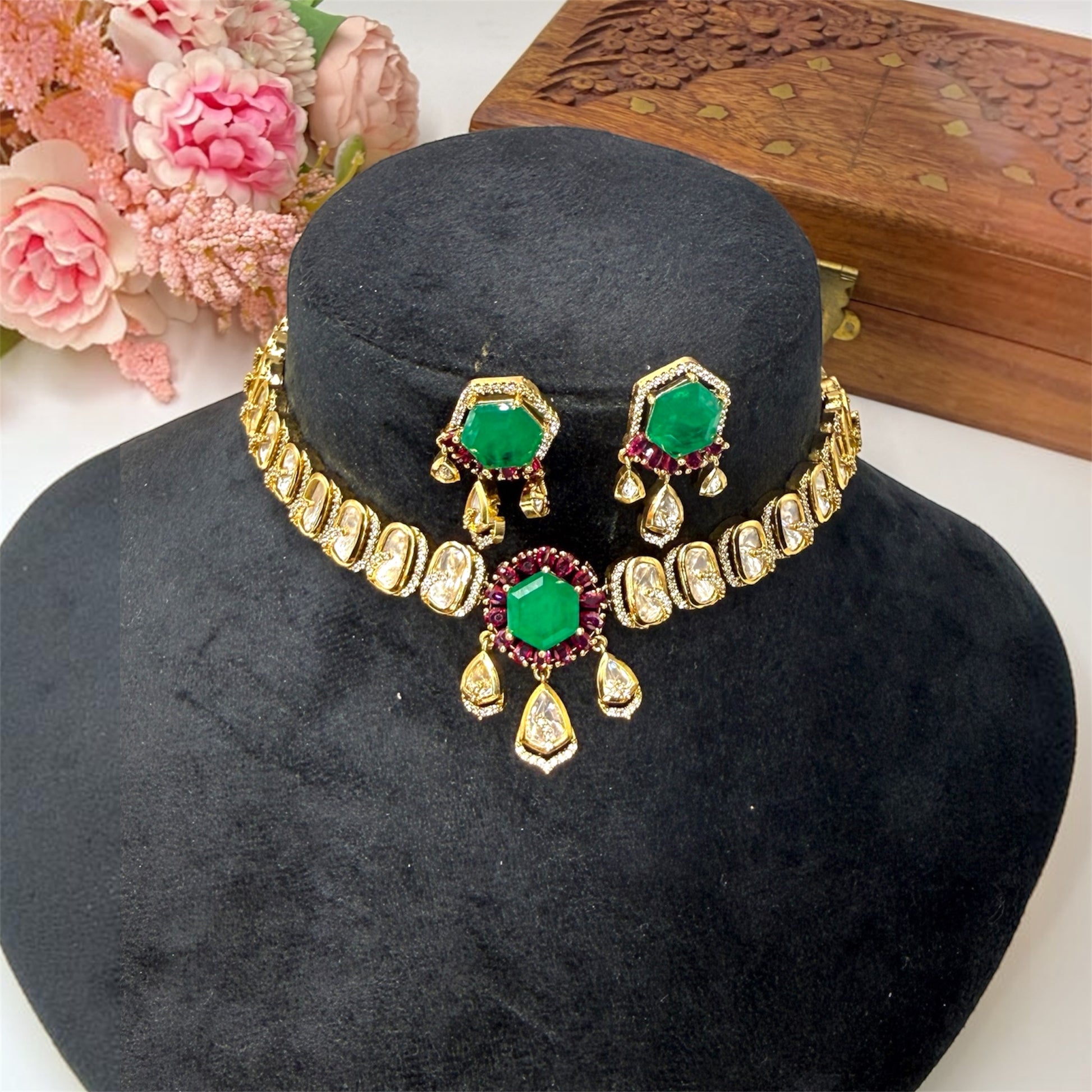 miaraa Mayra Polki Necklace Set1