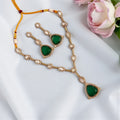 miaraa Noor Green Polki Kundan Necklace Set