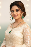 miaraa Noor Green Polki Kundan Necklace Set