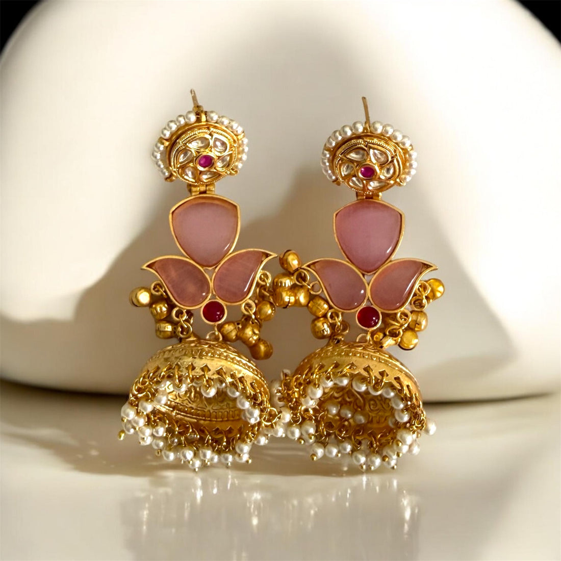 miaraa Pink Lavi Kashmiri earrings