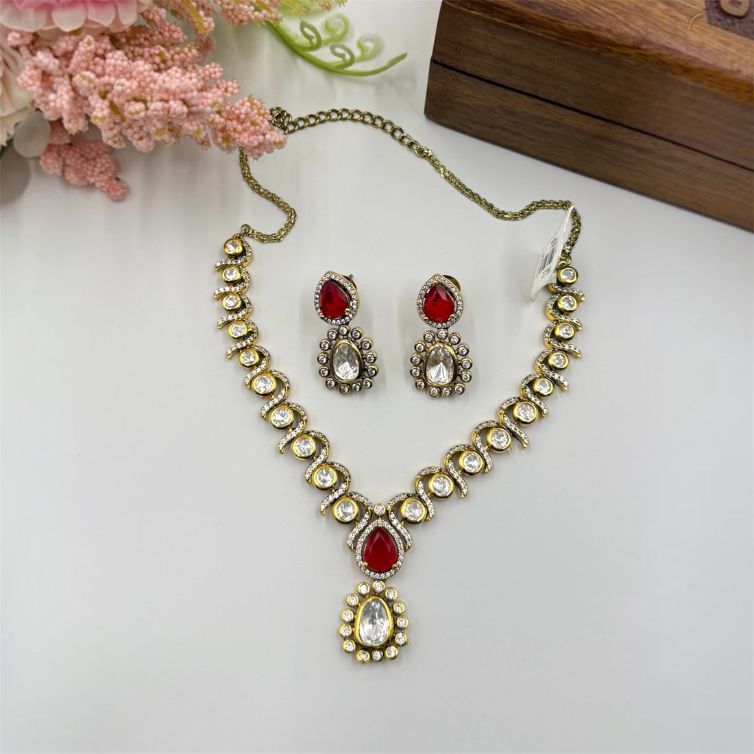miaraa Ragini Polki Necklace Set1