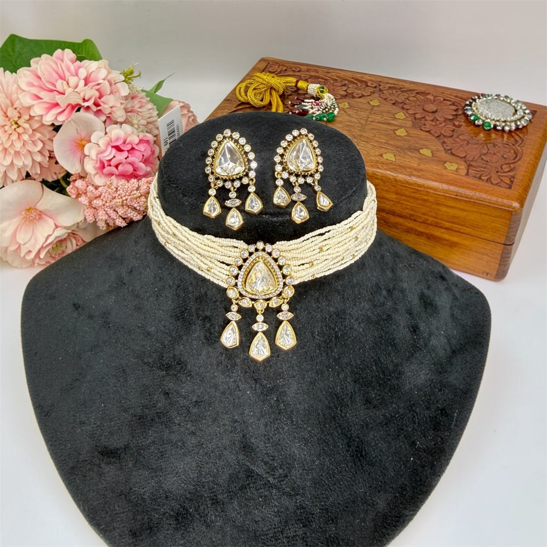 Reva Polki Necklace Set