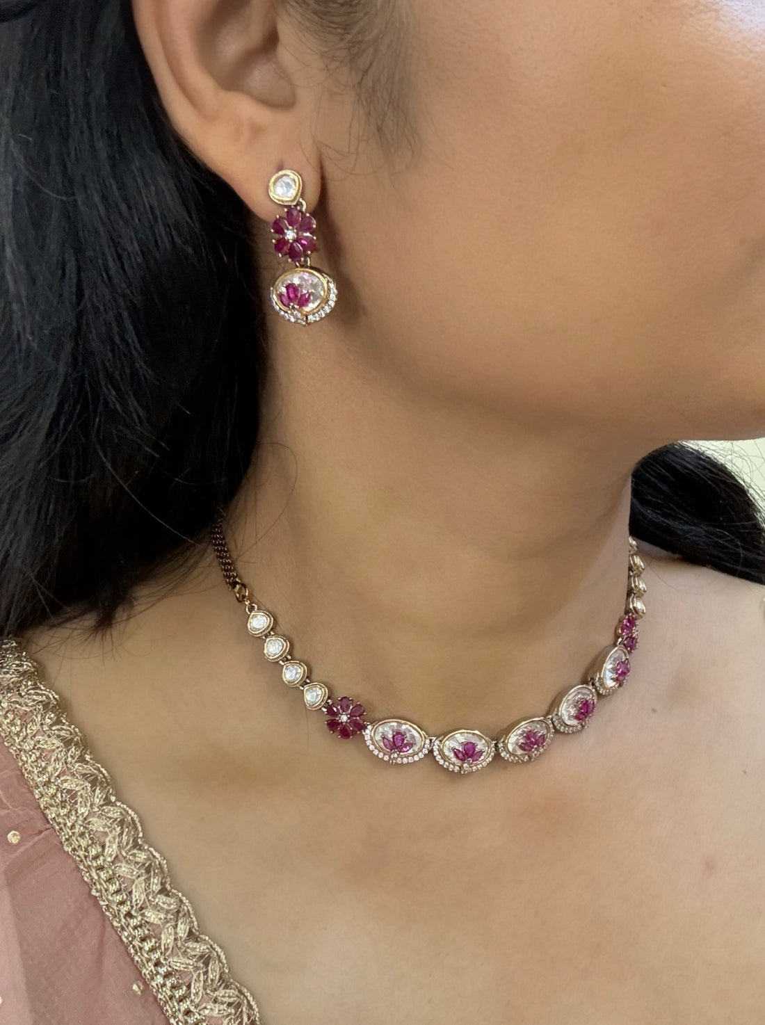 miaraa Riddhi Polki Necklace Set1