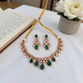 miaraa Shagun Green Polki Kundan Necklace Set