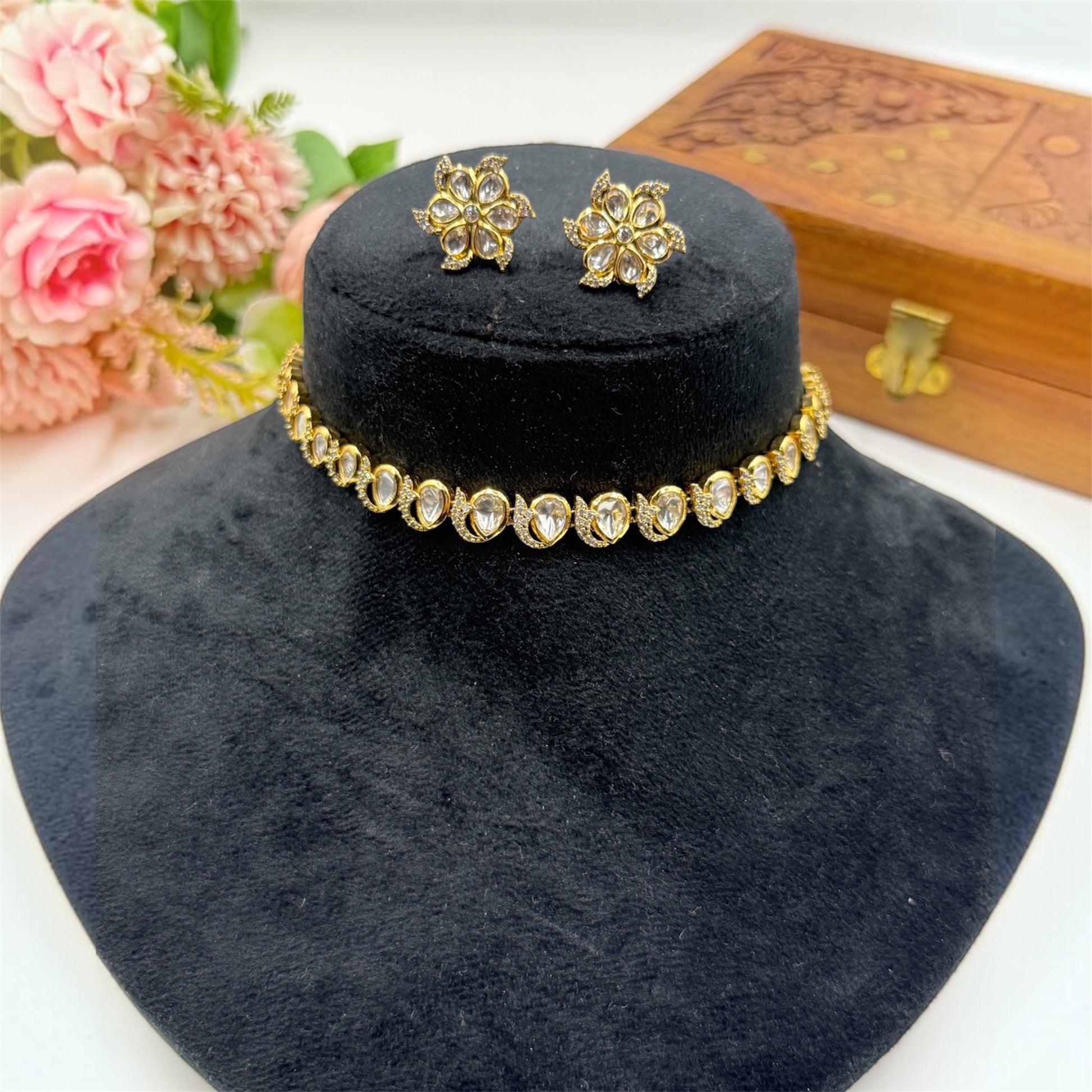 miaraa Sitara Polki Necklace Set4