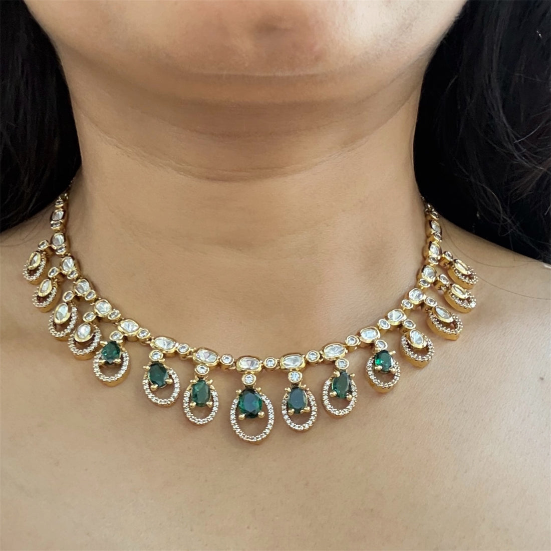 miaraa Tanuja Polki Necklace Set1