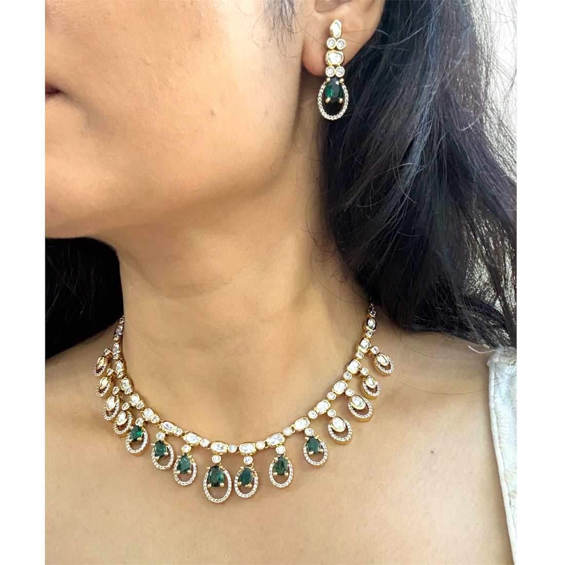 miaraa Tanuja Polki Necklace Set1