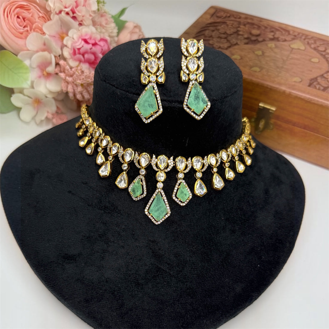 miaraa Yogita Polki Necklace Set1