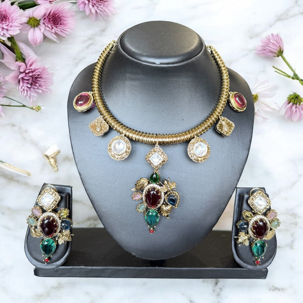 multi color necklace set