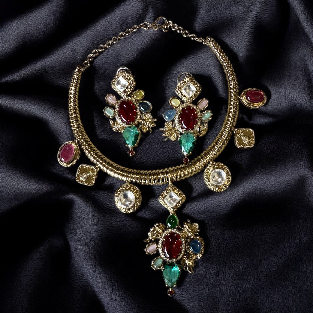 multi color necklace set