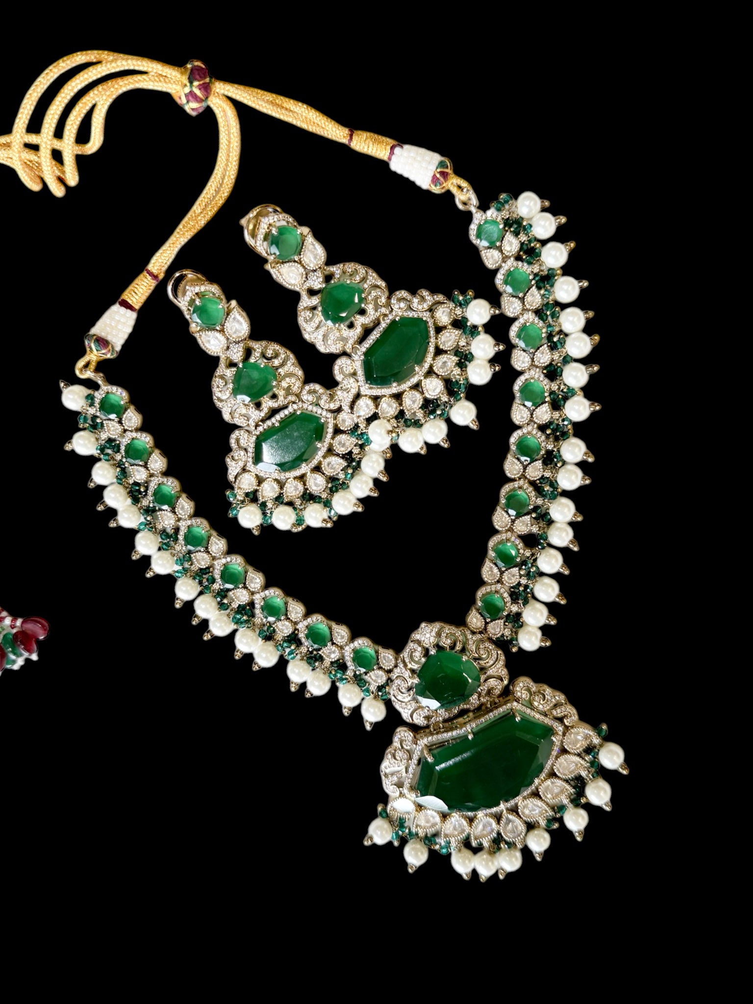 polki Green necklace set